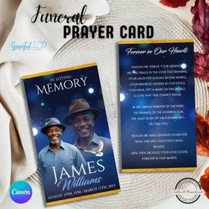 Funeral Prayer Card | Memorial Keepsake | Celebration of Life | Editable Canva Template | GR4Y9K