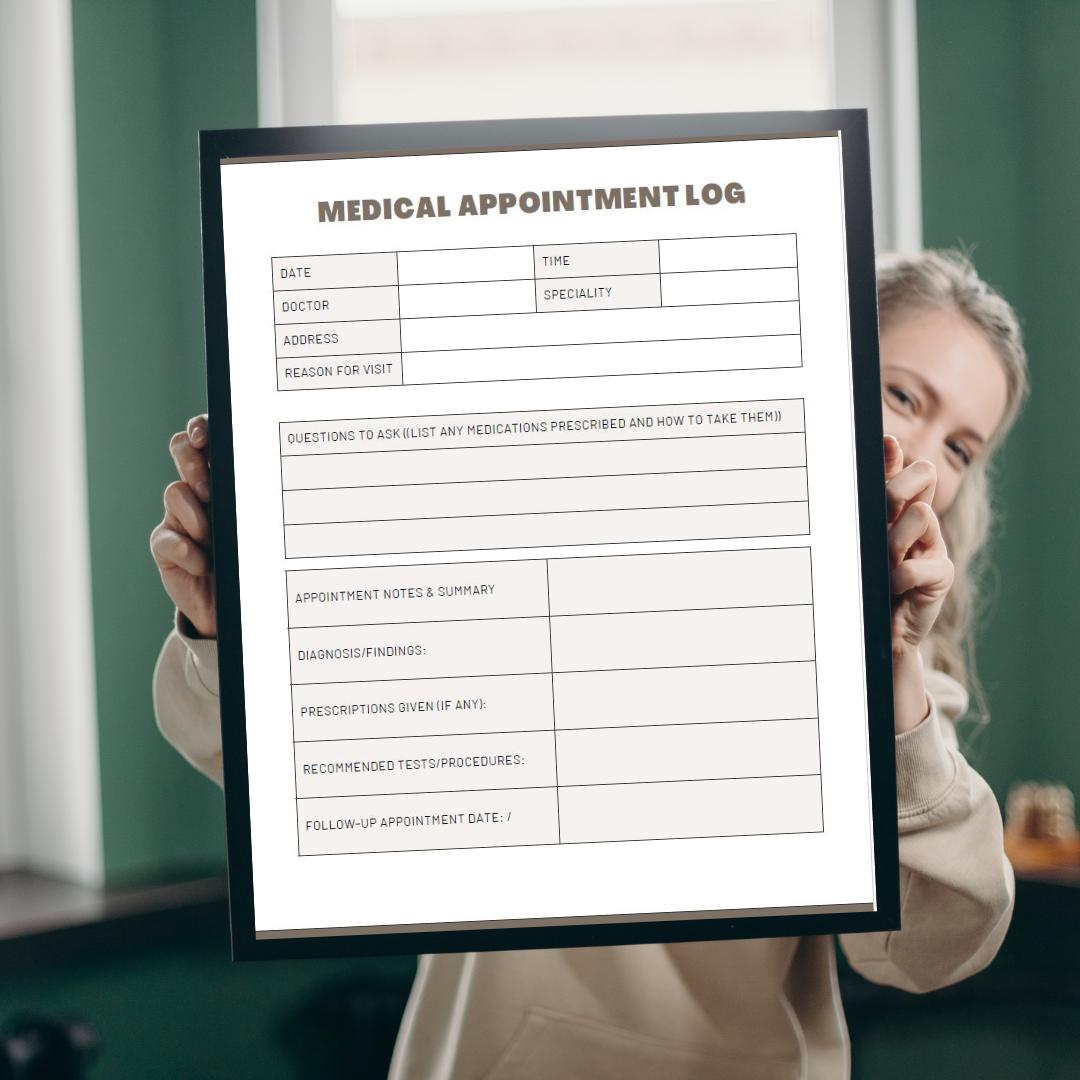 Appointment Tracker - PRINTABLE Journal Page - Medical Tracker - Health Tracker - Track Appointments - Doctor Appointment Notes - Doctor Log