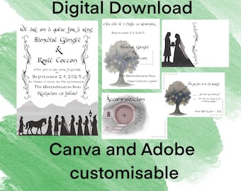 Fantasy Invitation Set -  Personalised Digital Download