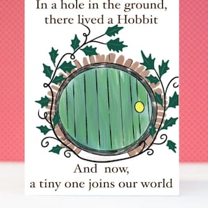 Hobbit Baby Shower Card | Tolkien-Inspired New Baby Gift Card | Fantasy Newborn Greeting | Middle Earth Baby Card