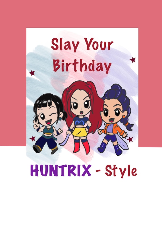 K-POPデーモンハンターバースデーカード | 印刷可能なお祝いカード