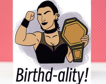 Female Wrestler Birthday Card, Wrestling Fan Gift