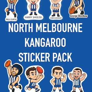 Nylonbands Sticker Set | AFL North Melfinger Kängurus |Kängurus Footy Geschenk | AFL Anhänger