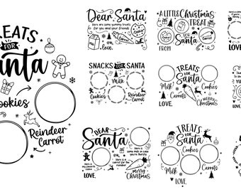 Santa Tray SVG Bundle, Christmas SVG, Santa Tray SVG, Santa Plate svg, Santa Milk Cookies svg, Cookies for Santa svg, carrot svg Cricut