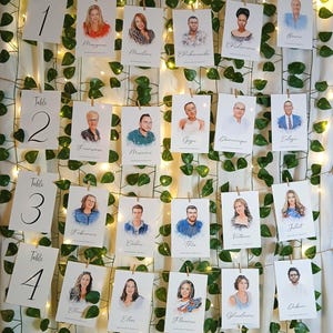 Name Place Card | Personalized Guests Portraits | Wedding Favors | Seating Chart | Wedding Illustration for Guests l Seating Chart