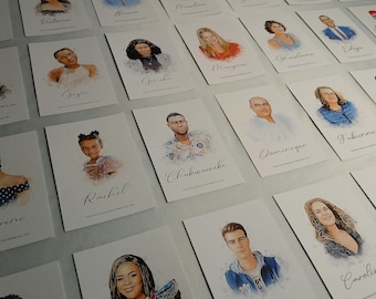 Wedding Favours | Name Place Card | Portrait Table Setting | Party Favors |  Illustrated Place Card | Elegant Wedding Party Keepsakes