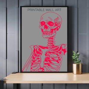 Skeleton Poster, Funny Skeleton Wall Decor,Halloween Decor, Home Decoration,Home Decor, Wall Art Poster, Art Abstract,Digital Poster