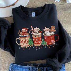 Hot Cocoa Crewneck Sweatshirt, Hot Chocolate Sweater, Hot Cocoa Shirt, Christmas Sweatshirt, Holiday Sweatshirts Winter Season Crewneck, Fun