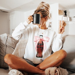 Coke Zero Pink Bow Sweatshirt, Coke Zero Crewneck, Coke Zero Lover, I Need A Coke Zero, Funny Shirt,Coke Lover Sweater,Coke Long Sleeve