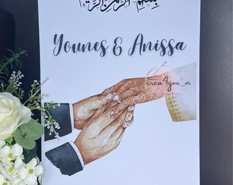 Affiche mariage , cadeau mariage, affiche bienvenue