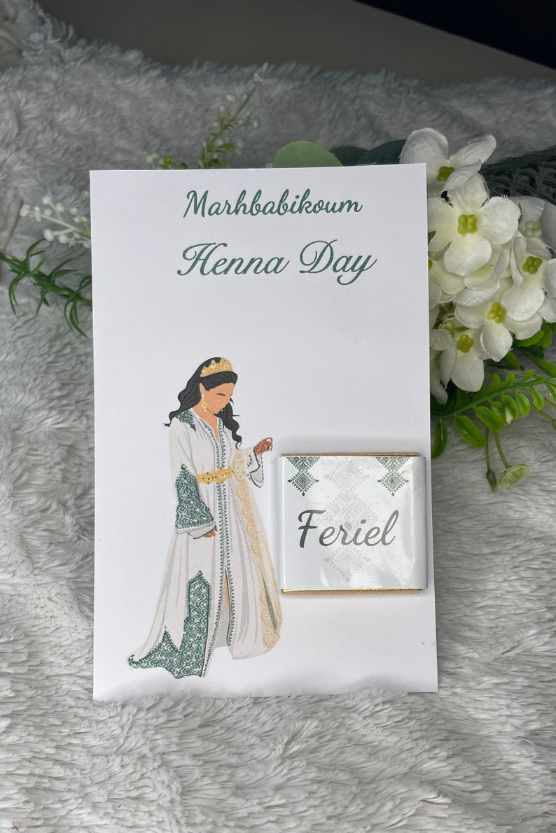 Carte de remerciement cadeau invité henna day Fassi