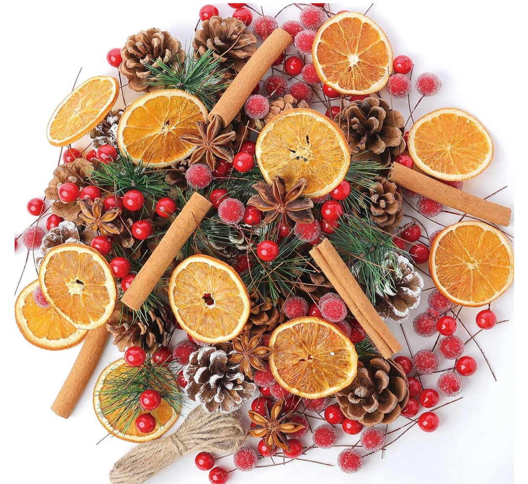 Christmas Wreath Making Supplies 200 Pcs Set Dried Orange Etsy