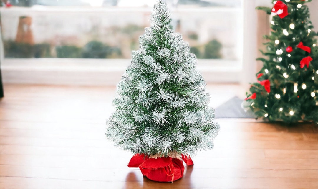 Frosted Tabletop Artificial Christmas Tree Portable Christmas Etsy