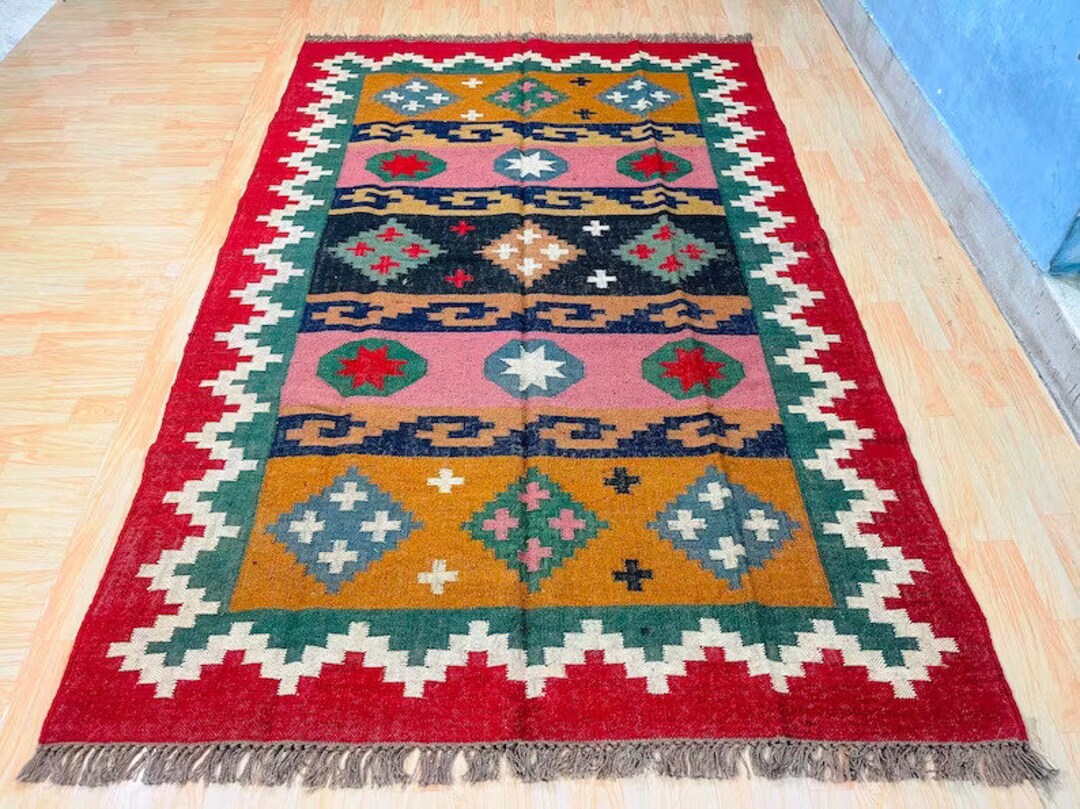 Handmade Navajo Kilim Rugs,hand Woven Rug, Wool Floor Rug, Home Office, Indoor Outdoor Area Rug