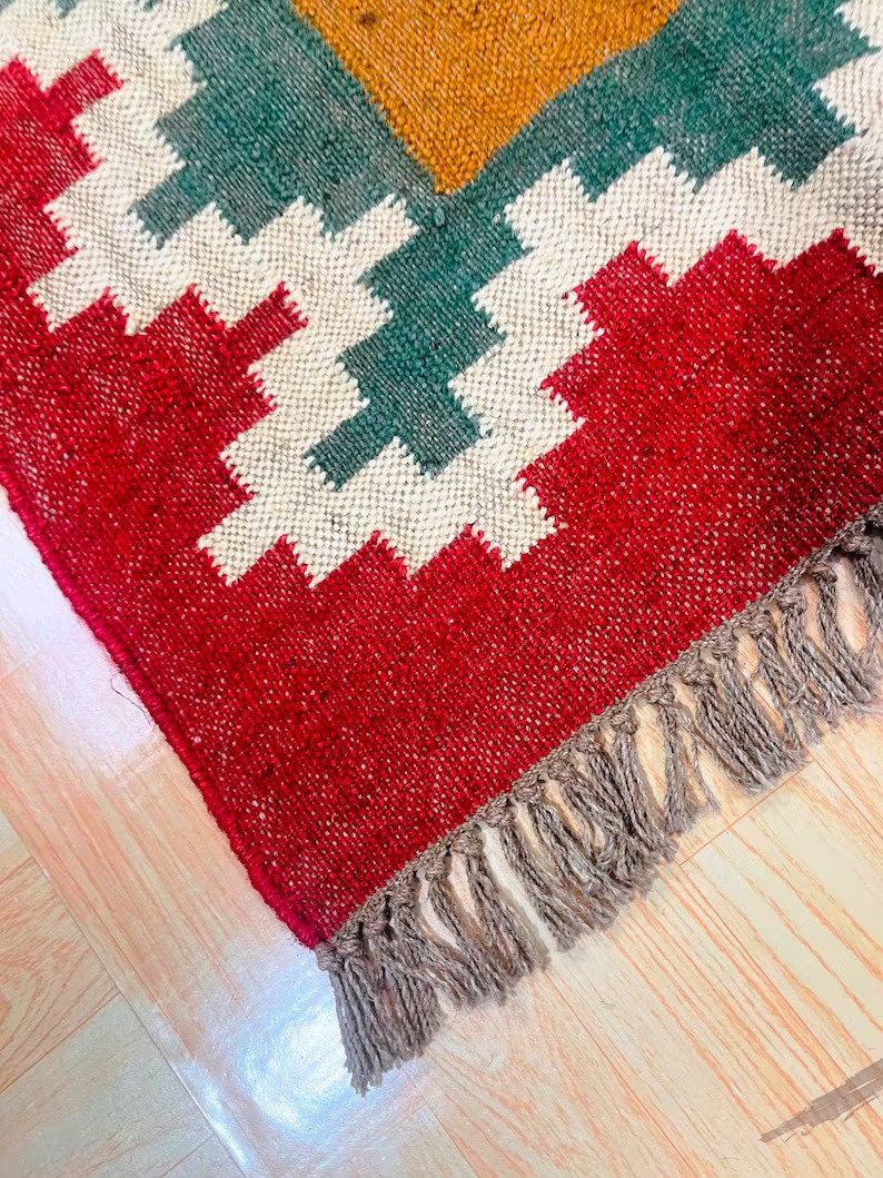 Handmade Navajo Kilim Rugs,hand Woven Rug, Wool Floor Rug, Home Office