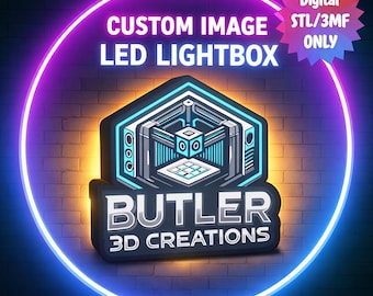 Caja de luz LED con imagen personalizada - Descarga digital - 3MF/STL