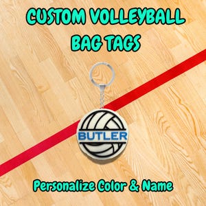 Personalized Volleyball Bag Tag Keychain – Custom Sports Team Gift, Player Name Keychain for Volleyball Bags, Team Spirit Favor