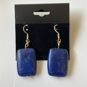 Lake Tahoe | lapis lazuli earrings | hand-beaded earrings| beaded earrings| lapis lazuli jewelry | statement earrings