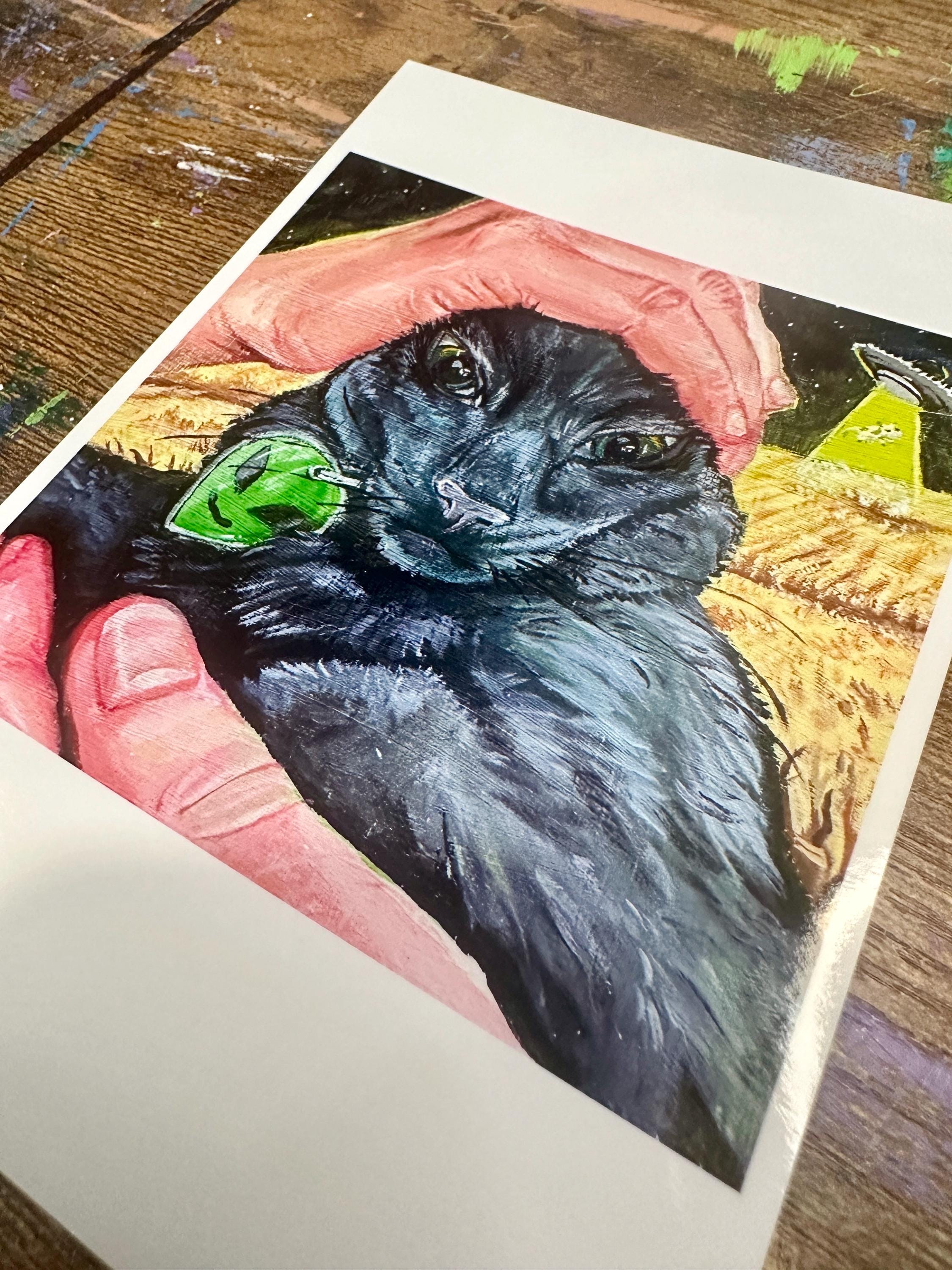 Art Print of Funny Alien Black Cat: Conspiracy Theory Home Decor - Etsy