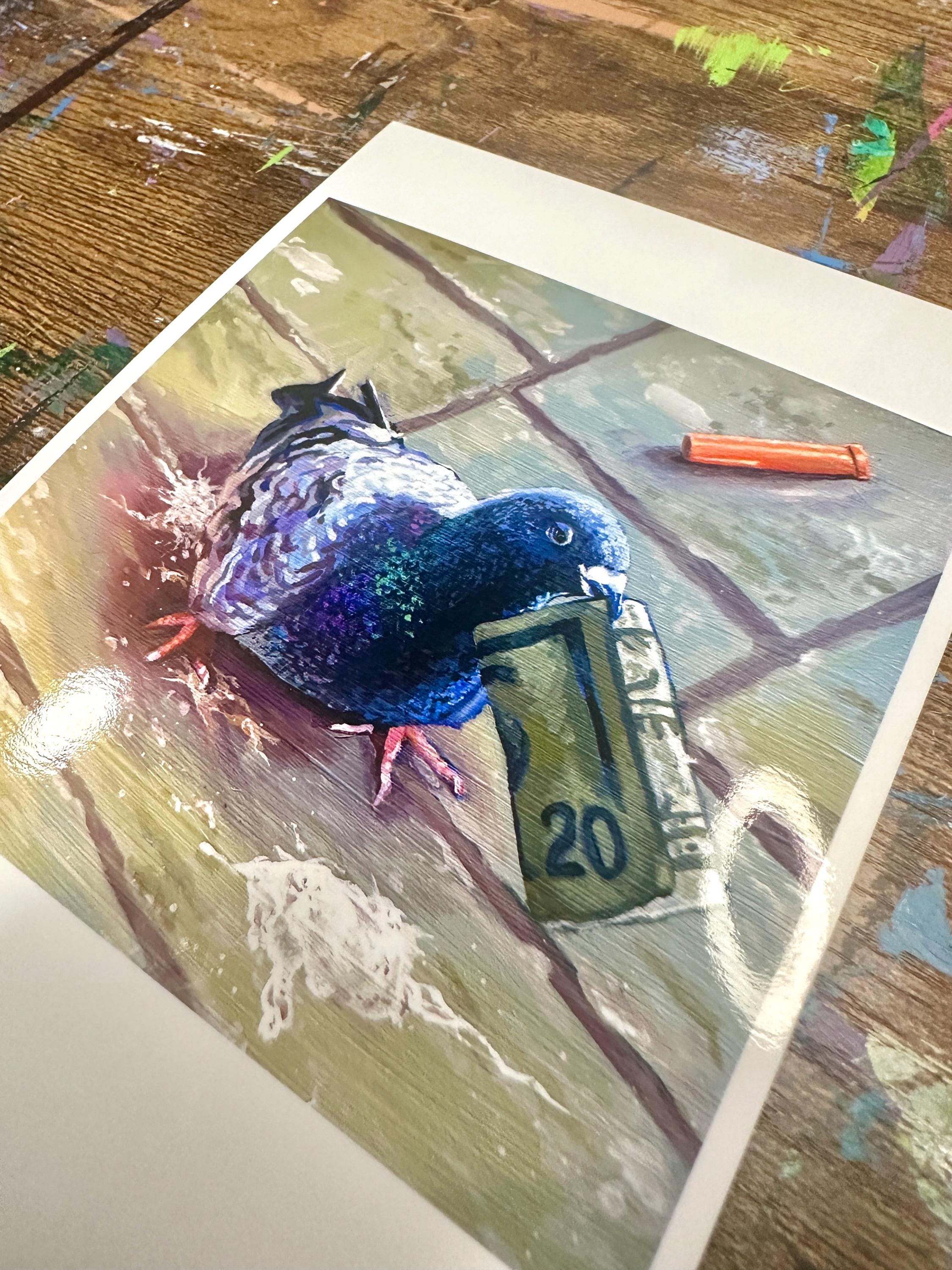 Art Print of Questionable Funny Pigeon: Bird Money & Drugs Poster - Etsy