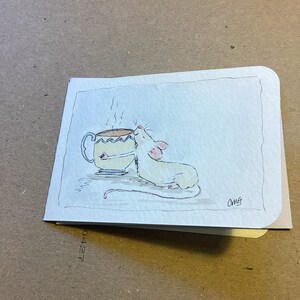 Aquarela. Cartão pintado à mão