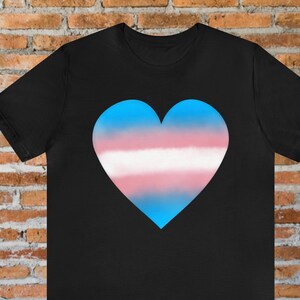 Trans Flag Heart T-Shirt, Transgender Flag Shirt, Trans Rights are Human Rights T-Shirt, Trans Pride Tee, LGBTQA+ Tee