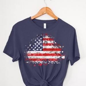 Distressed American Flag Tee, Patriotic T-Shirt, 4th of July T-shirt, Independence Day Shirt, Vintage American Flag Shirt