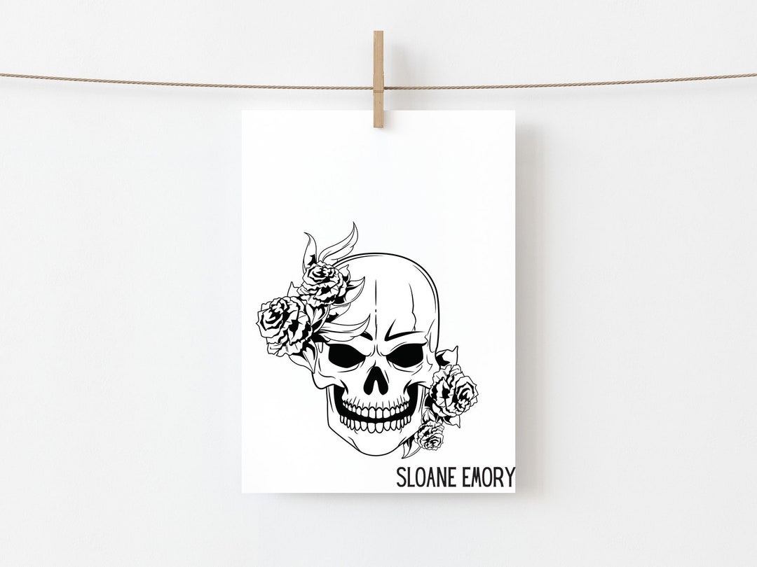 Personalized Skull Stationery, Custom Skull Note Cards, Skull Postcards ...
