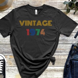 Vintage 1974 T-Shirt, 50th Birthday Tee, Born in 1974 Shirt, 50 Years Old T-Shirt, Unisex 50th Birthday Tee