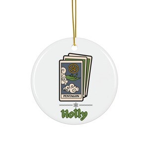 Personalisierte Tarot Karte Ornament, Name Ornament mit Tarot Karte Deck, Wicca Ornament, Weiße Hexe Ornament, Tarot Reader Geschenk