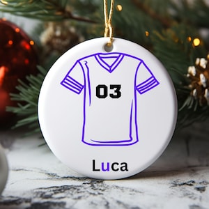 Jersey Number Custom Ornament,  Personalized Jersey Ornament, Custom Jersey Number Ornament, Athlete Gift, Gift for Coach, Team Gifts