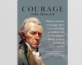John Hancock Printable Classroom Poster | History Quote Portrait Art Print | U.S History Poster