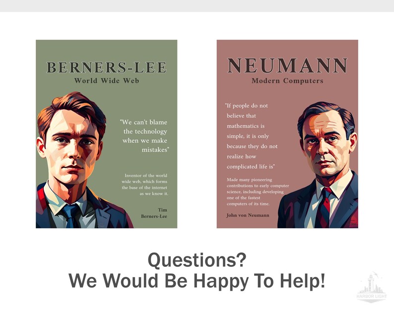 Famous Computer Scientists Printable Poster Pack (6x) | Teacher - Comp ...