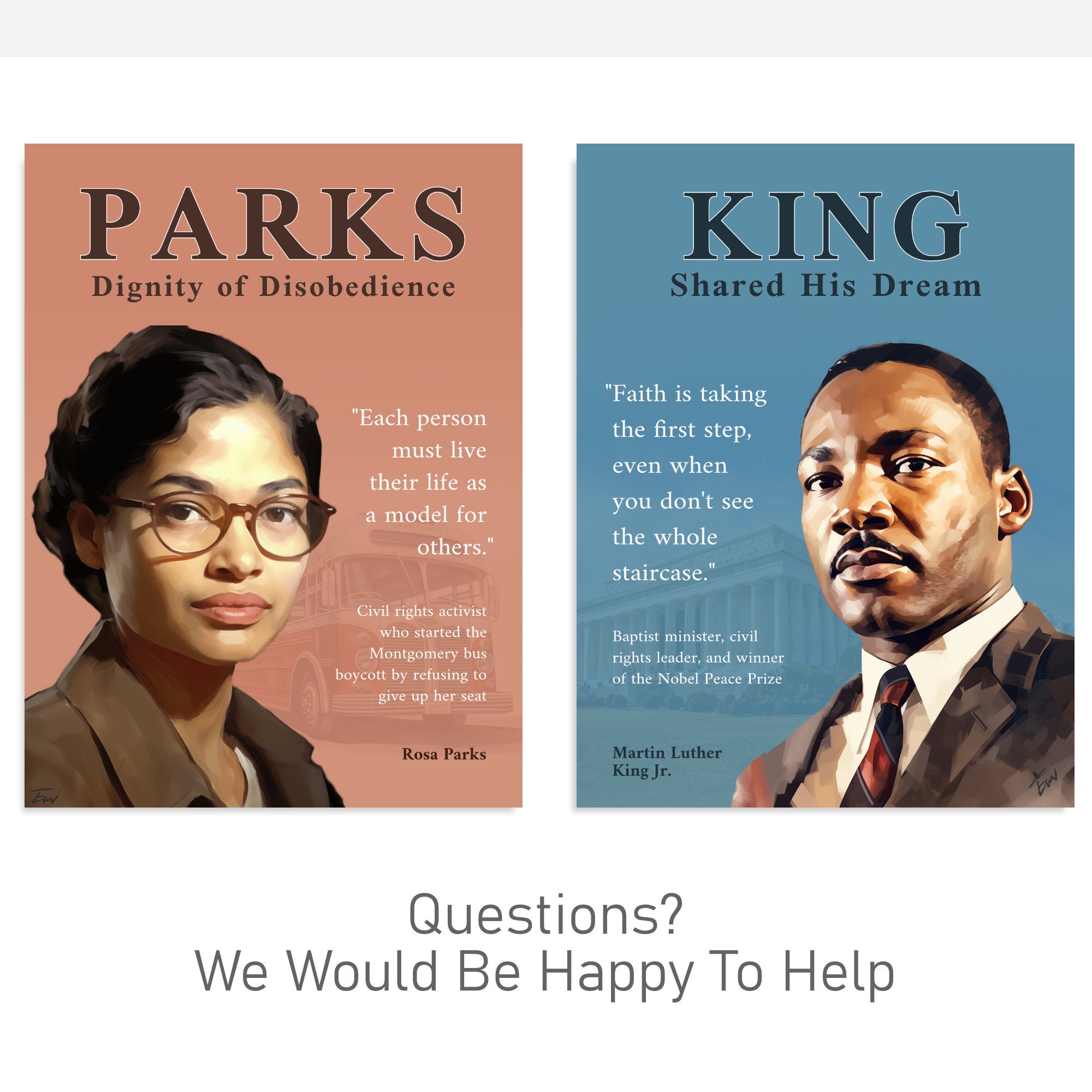 Famous Black Leaders Printable Poster Pack 6x, Africanamerican Leaders