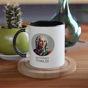 Antonio Vivaldi Mug | Famous Composer Coffee Cup | Musician Gift | Music Class Teacher Present | Classical Music Lover Gift