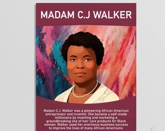 Madam C.J. Walker Poster: Black History STEM Classroom Decor (PDF Download)