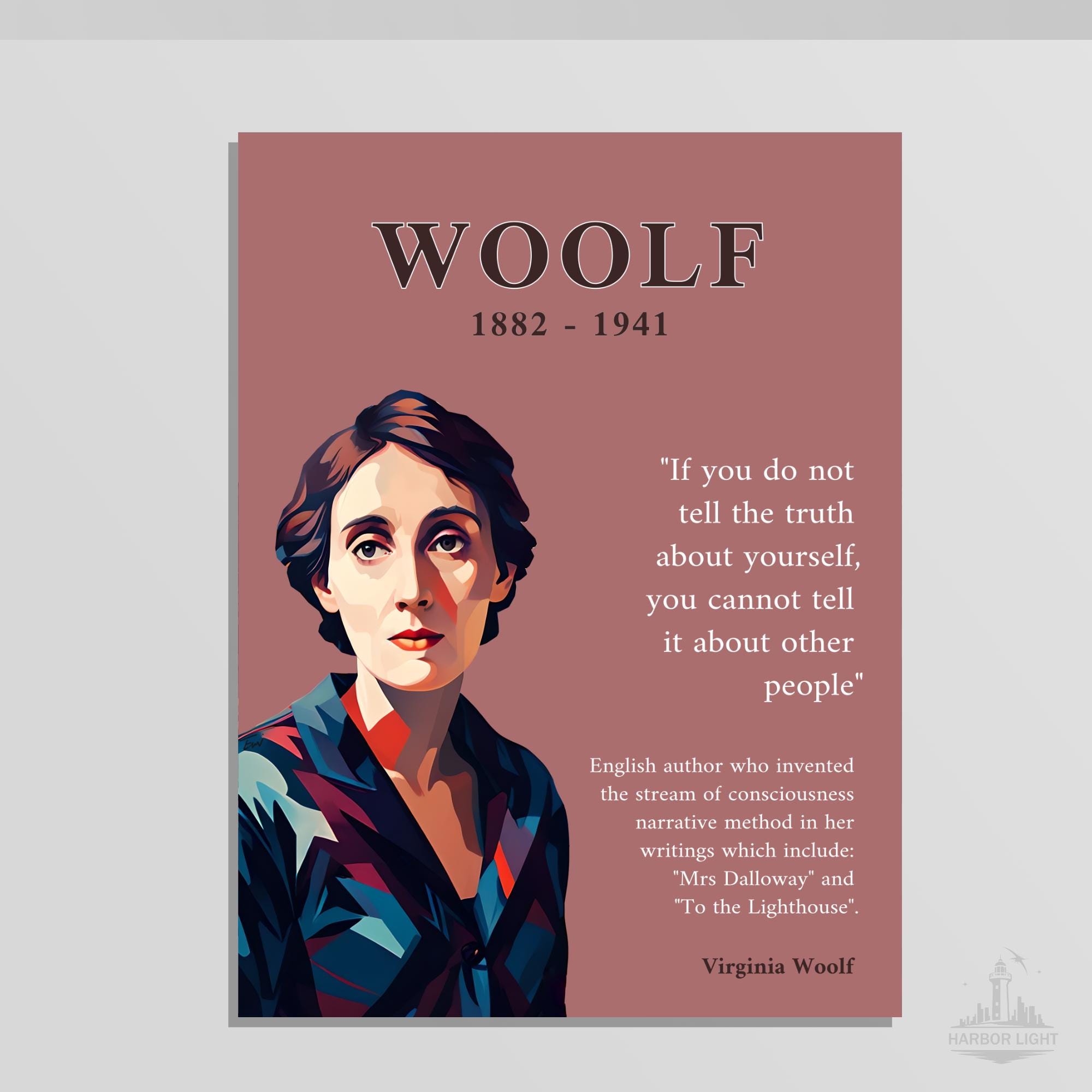Virginia Woolf Poster: English Classroom Decor (digital Download - Etsy  Israel, image size:2000x2000