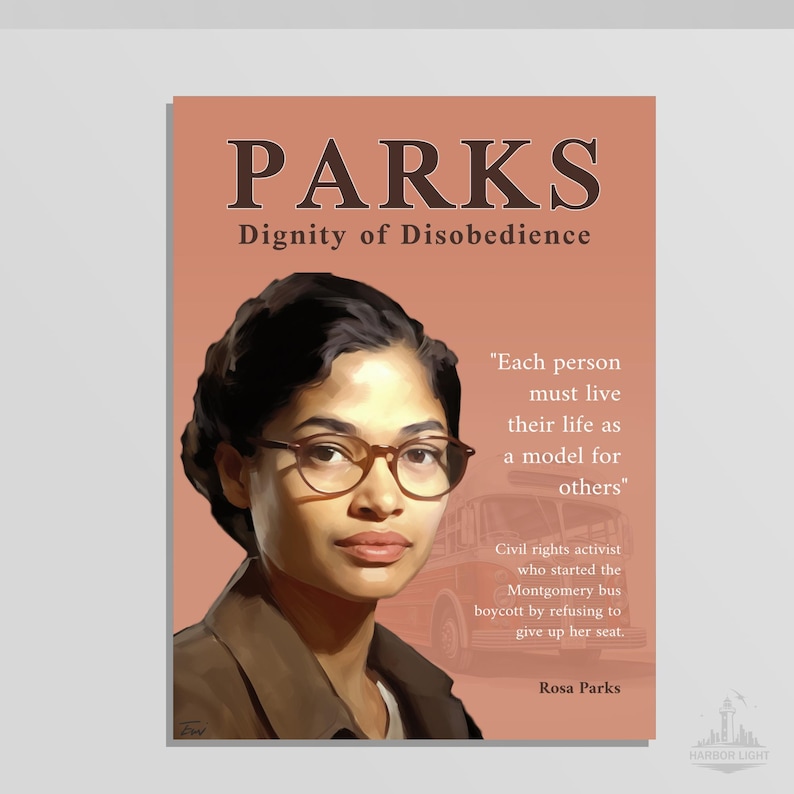 Rosa Parks Printable Poster: Civil Rights Activist Wall Art (PDF) - Etsy