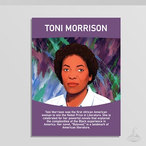 Toni Morrison Printable Poster | Famous African American Women Author | English Classroom Decor Bundle | Black History Month Posters