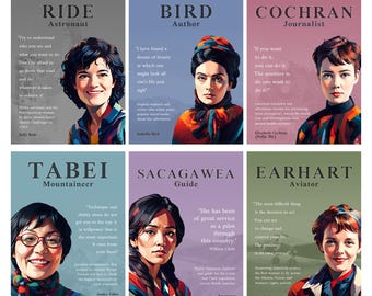 Women Explorers Poster Set: Pioneering Female Authors & Journalists (Digital Download)