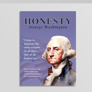 George Washington Printable Poster | American Revolution Digital Print | Teacher - Classroom Decor - U.S History Wall Art