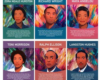 Black Authors Poster Set: African American Writers Classroom Decor (Digital Download)