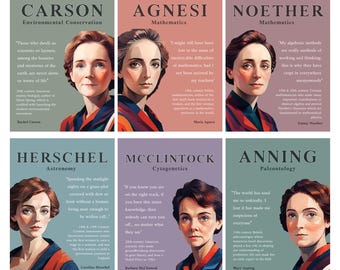 Women Scientists Poster Set: STEM Classroom Decor (Digital Download)