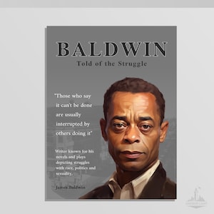 James Baldwin Printable Poster | Famous Black Civil Rights Activist Wall Art | Black History Month Poster | Classroom Wall Art