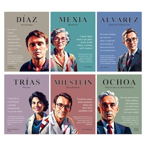 Famous Hispanic Scientists Printable Poster Pack (6x) | Classroom Decor, Science Posters, Biology Art, STEM Posters, Hispanic Heritage Month