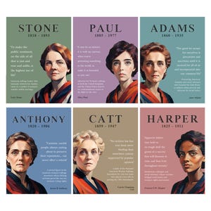 Feminist Suffragist Poster Set: Women&#39;s Rights Activists Art (Digital Download)