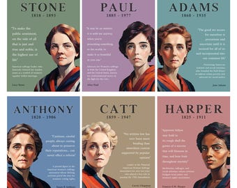 Feminist Suffragist Poster Set: Women's Rights Activists Art (Digital Download)