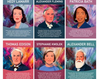 Berühmte Erfinder Poster Set: 20th Century STEM Klassenzimmer Dekor (Digitaler Download)