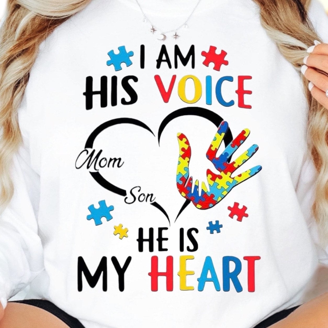 Autism Mom Shirt I Am His Voice He Is My Heart Quote Gift Autism Mom Shirt I Am His Voice He Is My Heart Quote Gift