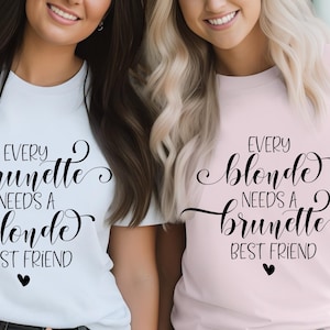 Blonde and Brunette Best Friend Sweatshirt Etsy